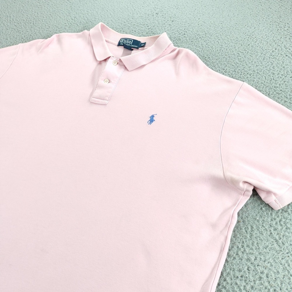 Polo By Ralph Lauren Polo Shirt Mens XL Pink Solid Cotton Knit Pony Logo Casual